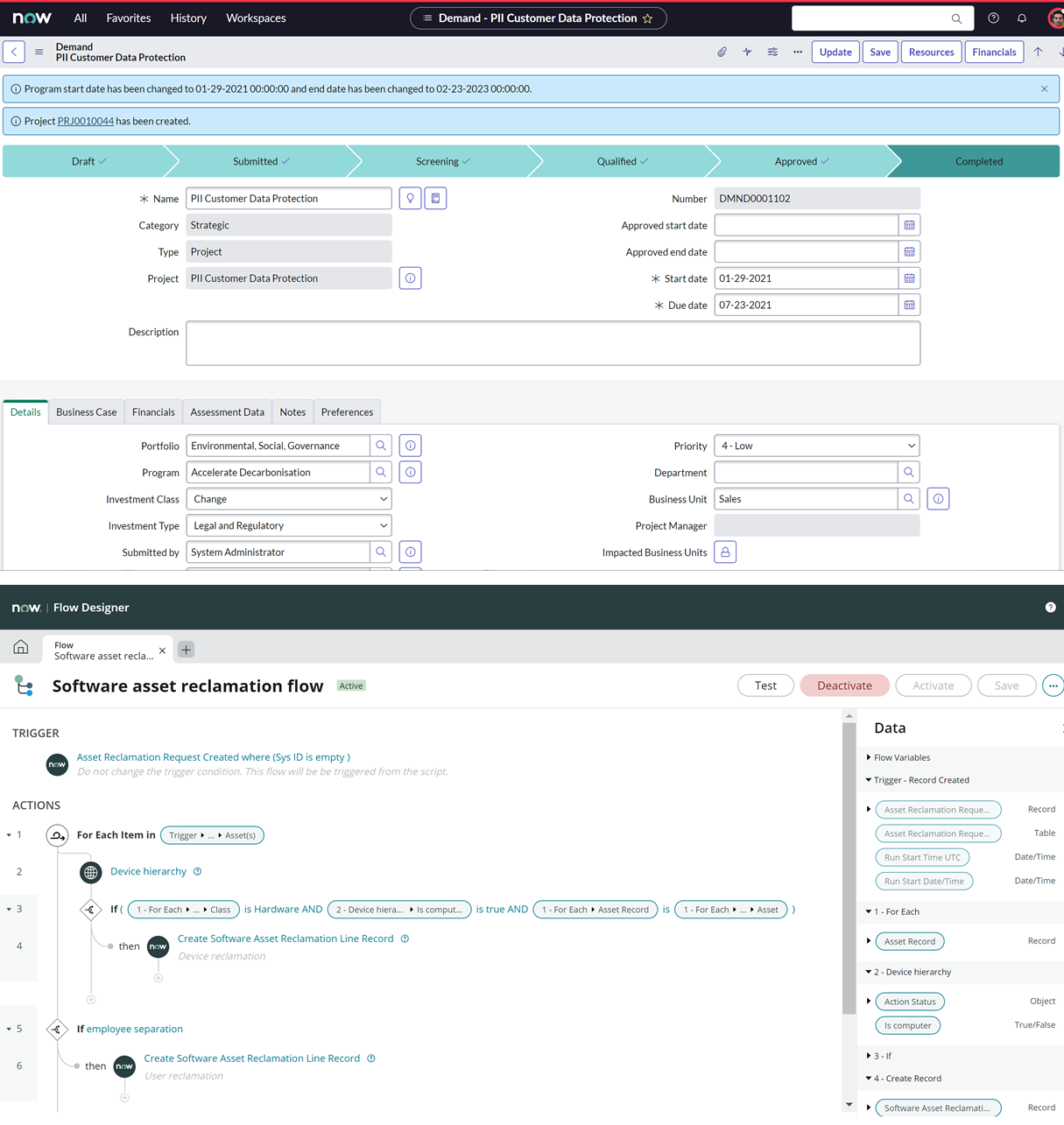 Configuring workflows and automate tasks - quite easy with ServiceNow!